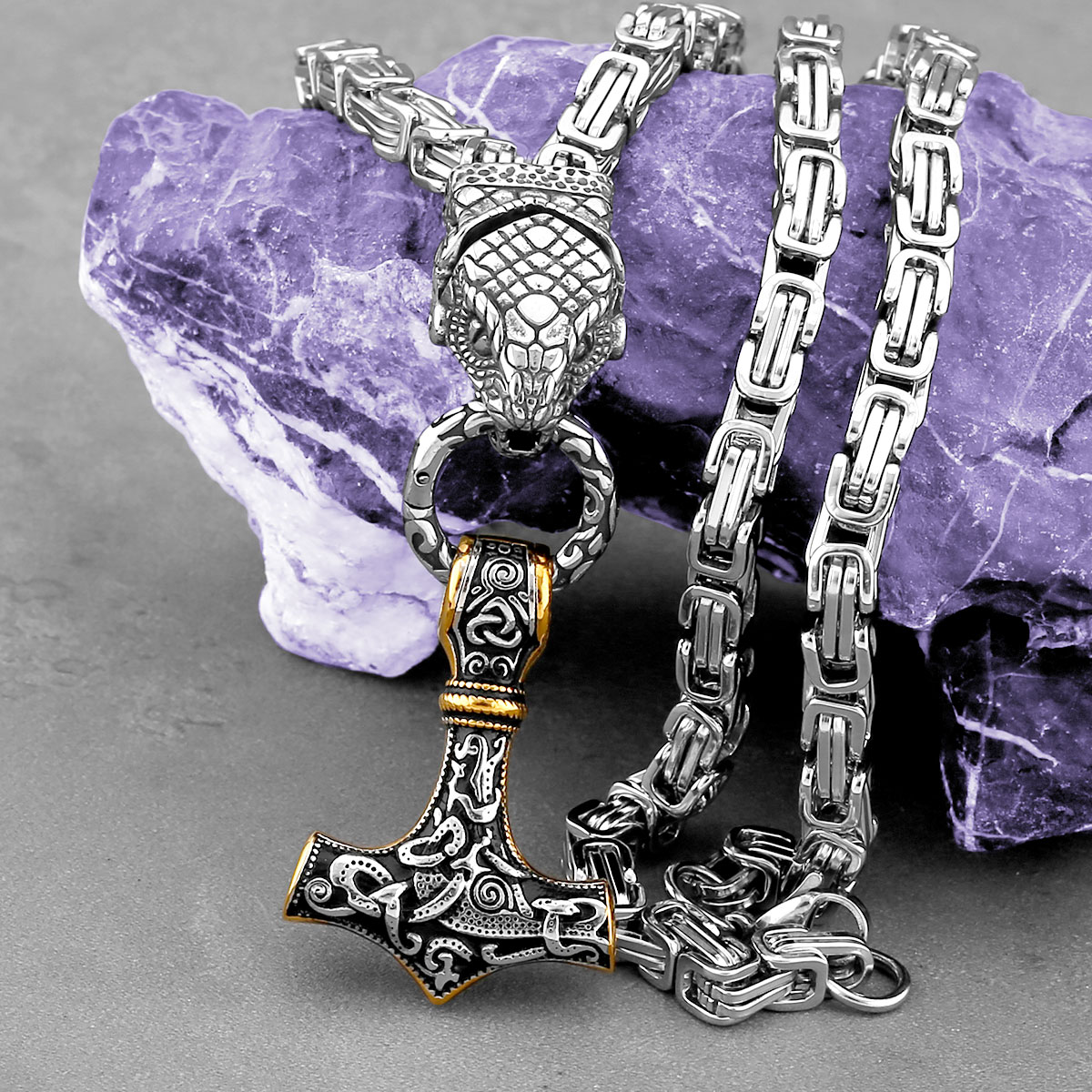 Nordic Odin หัวงูสร้อยคอแฟชั่น - Battle Rope Anchor บทวิจารณ์และราคา